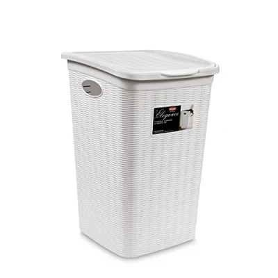 Image of Stefanplast Elegance Laundry Hamper, White, 37 x 38 54.5 cm