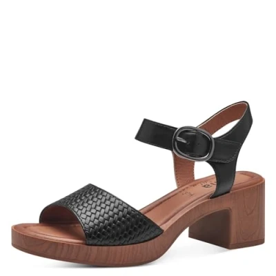 Image of Jana Women&#039;s 8 28374 42 Flat Sandal, Black, 5 UK