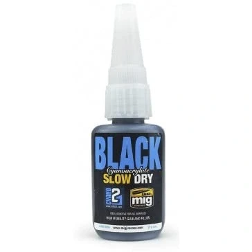 Image of Ammo by Mig AMIG8034 Black Slow Dry CYANOACRYLATE
