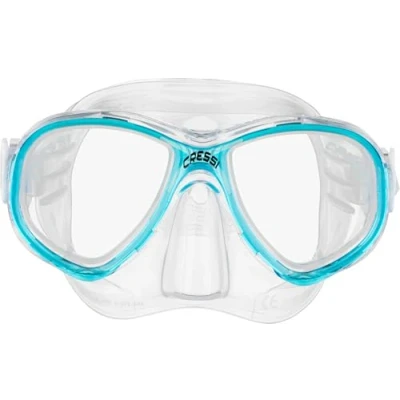 Image of Cressi Perla Jr Snorkelling &amp; Apnea Maske, Transparent/Aquamarin, Einheitsgröße, Junior Unisex