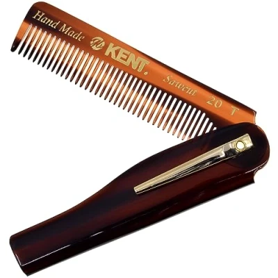 Image of Kent 20T 100mm Fine Toothed Mens Folding Pocket Hair Comb (PACK OF 1)