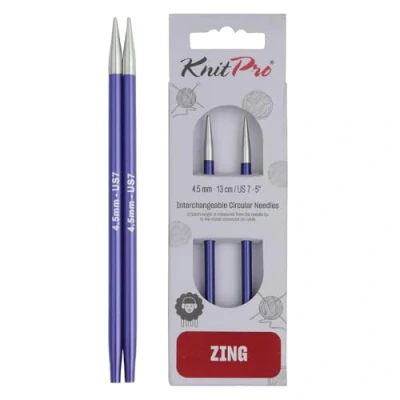 Image of KnitPro KP47504 Zing: Knitting Pins: Circular: Interchangeable: Normal: 4.50mm, Aluminium, Multi Colour, 4.5mm