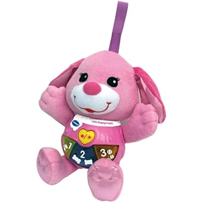 Image of VTech 502353 Little Singing Puppy, Educational Toy, Baby Musical Interactive Toy with Lights and Sounds, Gift Suitable for 3 18 Months Boys Girls, Pink, 5.0 cm*11.0 cm.