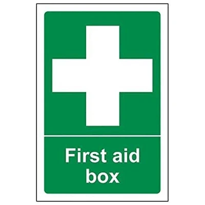 Image of V Safety 31004AN R2 First Aid Box Sign Portrait 150mm x 200mm 2mm Rigid Plastic
