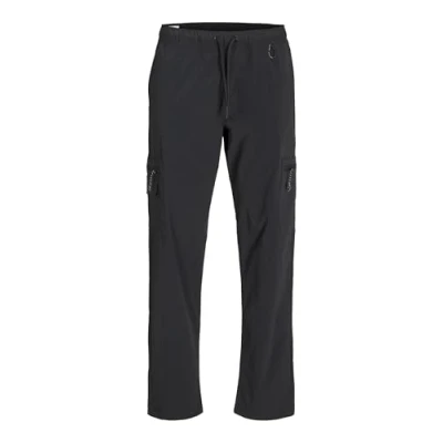 Image of JACK &amp; JONES Men&#039;s Jpstkane Jjarcher Tech Cargo Sn Trousers, Black, S