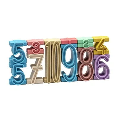 Image of WISSNER aktiv lernen Set of 34 tower numbers in Montessori colors made RE Wood®, a box