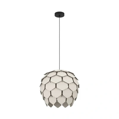 Image of EGLO Mattanza pendant light with a grey lampshade