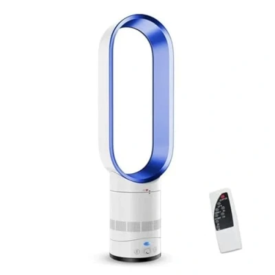 Image of JDKJAG tower Fan, 56cm, 4000 5600rpm Bladeless Fans cooling quiet bedroom, &amp; Cooling, fan with remote, silent towers fans, 8h Timer, 80 Oscillation (B blue)