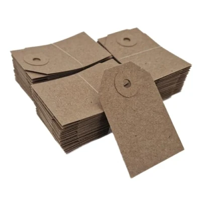 Image of Swift Unstrung Tags Brown Reinforced Card Clothing Parcel Label Gift Swing Tickets Kraft Price Labelling 56mm x 35mm (Pack of 500)