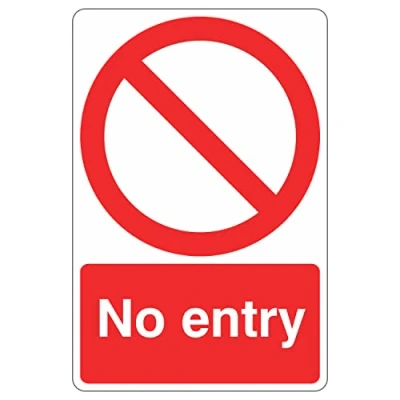 Image of 150mmx200mm No Entry Sign Self Adhesive