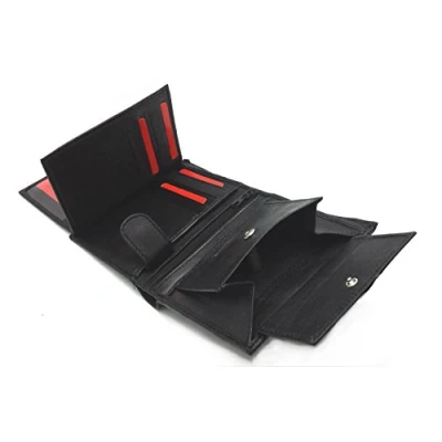 Image of ODS:UK Mens RFID Blocking Soft Leather Trifold Purse Credit Card Holder Id Window and Coin Pouch