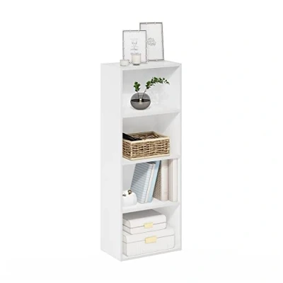 Image of Furinno Luder 4 Tier Open Shelf Bookcase, White