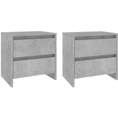 Image of vidaXL Bedside Cabinets 2 pcs Concrete Grey 45x34.5x44.5 cm Engineered Wood