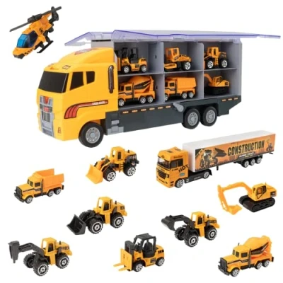 Image of Teamsterz Construction Transporter Vehicle Playset Car, Lorry And Truck Toys Indoor Outdoor Sandpit Toy Car Launcher Cars Storage Ramp Ages 3+