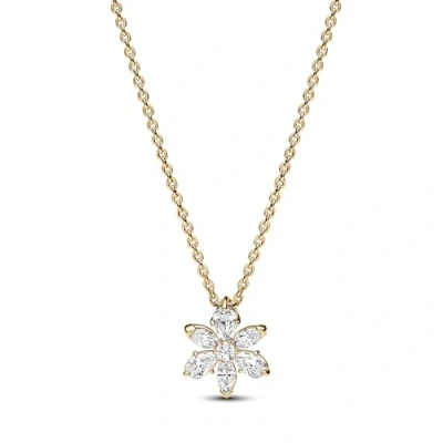 Image of Pandora Timeless 14k Gold plated necklace with clear cubic zirconia
