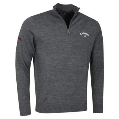 Image of Callaway Men&#039;s 1/4 Zip Blend Merino Sweater Girls Jumpers, Grey (Gris 038), XX Large