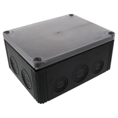 Image of Wiska 10110741 Combi 1610 BK DK Junction Box, 200x160x94mm, Black/Clear, no terminals