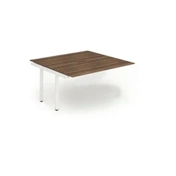 Image of Evolve B2B Ext Kit White Frame Bench Desk 1400 Walnut BE192