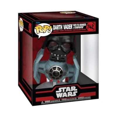 Image of Funko Pop! Rides Deluxe: Star Wars Darkside TIE Advanced X1 With Darth Vader Collectable Vinyl Figure Gift Idea Official Merchandise Toys for Kids &amp; Adults Movies Fans
