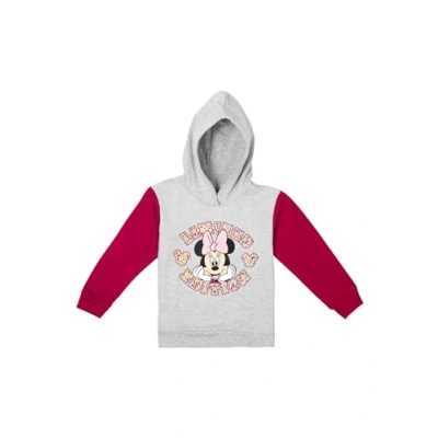 Image of Disney Minnie Mouse Hoodie for Girls Limited Edition Kids Hooded Pullover Sweatshirt Grey Red (DE/NL/SE/PL, Numeric, 98, 104, Regular, Grey/Red)