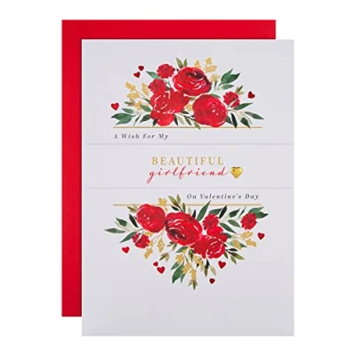 Image of Hallmark Valentine&#039;s Day Card for Girlfriend Classic Roses Design
