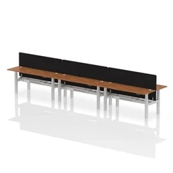 Image of Air B2B 1800x600mm Adjustable 6P Bench Desk CP Walnut/Silver + Screen