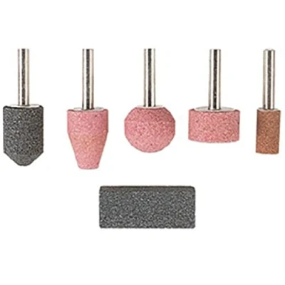 Image of wolfcraft Mounted Stone Set, 6 Pcs. I 2144000 For safe grinding and deburring