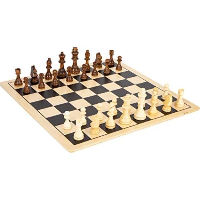 Image of small foot 11784 XL Wooden Chess and Draughts, for 2 players, parlour games, extra large, ages 6+ years