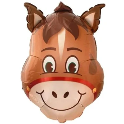Image of Happium 24&#039;&#039; Jungle Safari, Farm Animal Foil Balloon Animals, Balloons Animals Kids Birthday, Perfect for Birthday Party Decoration (Horse)