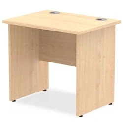 Image of Impulse 800 x 600mm Straight Office Desk Maple Top Panel End Leg