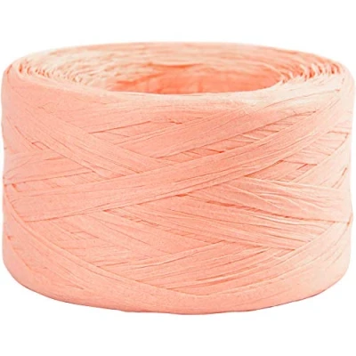 Image of Crafty Capers 100m Light Rose Paper Raffia Ribbon Jumbo Roll Recyclable &amp; Biodegradable