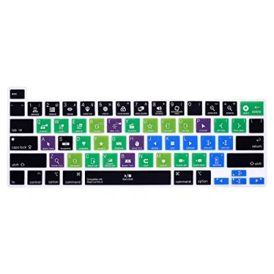 Image of MiNGFi Final Cut Pro X Shortcuts Silicone keyboard Cover for MacBook 16&quot; M1 (2019+) Model A2141 13&quot; (2020+) A2338 A2289 A2251 US layout