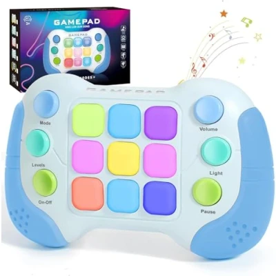 Image of YouJabz Pop Fast Push Game Fidget Toys, Upgraded Flashing Handheld Console for Birthday Presents, Stress Relief Sensory Toy Autism Kids, Pocket Quick Press Gamepad Boys