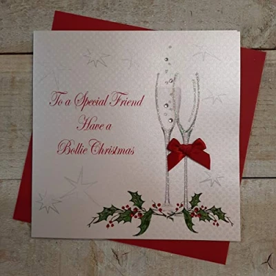 Image of White COTTON CARDS X51 To a Special Friend Handmade Christmas Card,