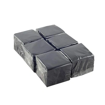 Image of Hostelnovo Pack of 600 black table napkins, disposable paper micro quilted 10 x cm (folded) and 20 (unfolded) ideal for catering, bars parties