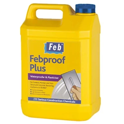 Image of Feb Febproof Plus Waterproofer and Plasticiser, Amber, 5 Litre