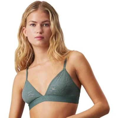 Image of Calvin Klein Underwear Intrinsic Triangle bra, Women&#039;s, Size: Medium, Blue