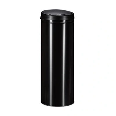 Image of Relaxdays 50 L Waste Bin, with Sensor, Automatic Lid, Steel, 80 cm Tall, 30 Diameter, Silver, x