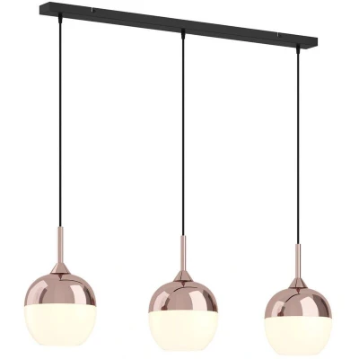 Image of Lindby hanging light Rangina, 100 cm, copper, 3 bulb, glass
