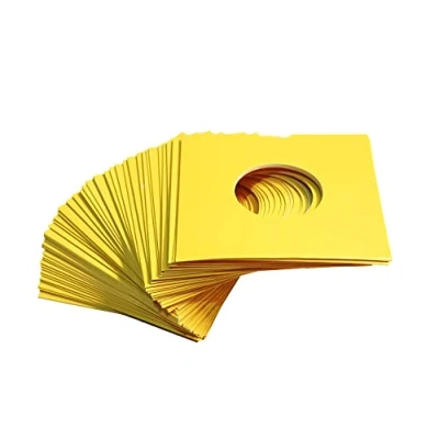 Image of 100 x 7&quot; Record Vinyl Card Sleeves Masterbags In Red, White, Black, Blue (Yellow)