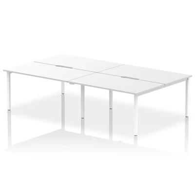 Image of Evolve B2B White Frame Bench Desk 1400 (4 Pod) BE231