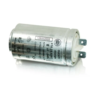 Image of Aeg Bendix Electrolux John Lewis Tricity Zanussi Tumble Dryer 8uf Capacitor. Genuine part number 1250020334