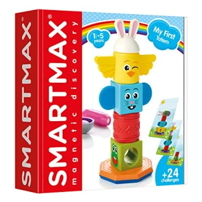 Image of SMARTMAX My First Totem, Magnetic Discovery Play Set with 24 Challenges, 7 pieces, 1 1/5 5 Years