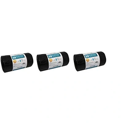 Image of Kingfisher 50 Everyday Dustbin Liners Bin Bags Refuse 75 Litre Size Sacks (3x (50 Bags)