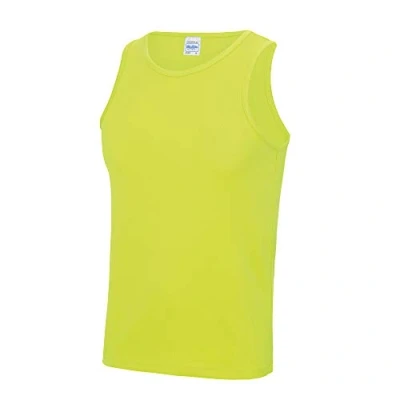 Image of Just Cool Mens Sports Gym Plain Tank / Vest Top (M) (Electric Yellow)
