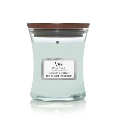 Image of WoodWick Scented Candle Mini Sagewood &amp; Seagrass 8 cm / ø 7
