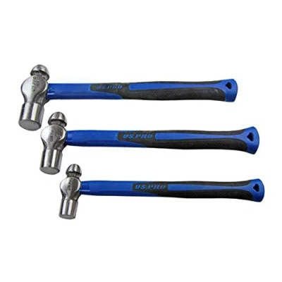 Image of Bergen B1665 Us Pro 3pc Ball Pein Hammers Set 8 16 32oz TPR Handle