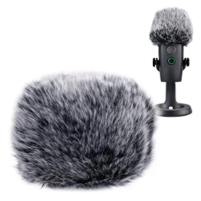 Image of YOUSHARES Microphone Furry Windscreen Muff Mic Wind Cover Fur Pop Filter as Foam Compatible with Blue Yeti Nano