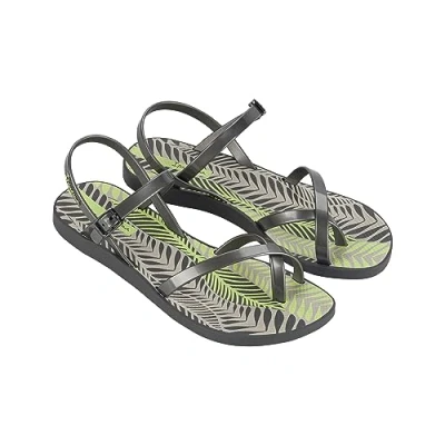 Image of Ipanema Women&#039;s Fashion Sand VIII FEM Sandal, Grey/Silver/Green, 1/2 UK