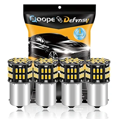 Image of Defvnsy 1156 BA15S LED Bulbs, 1141 1003 1073 Warm White 3000K 3014 54 SMD Replacement lamp for 12V Car Reversing Lights brake light Interior RV Camper Trailer Boat Backup Tail (4 Pack)